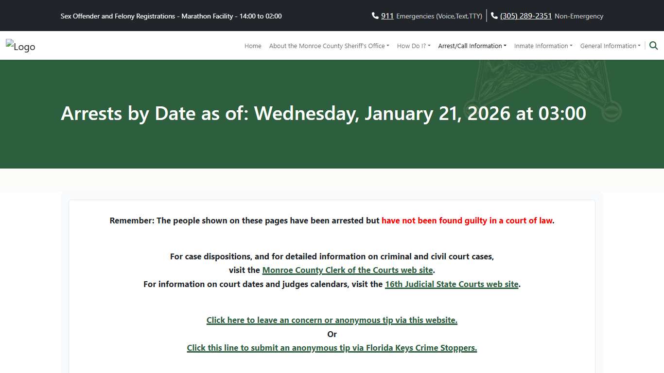M.C.S.O - Current Arrests